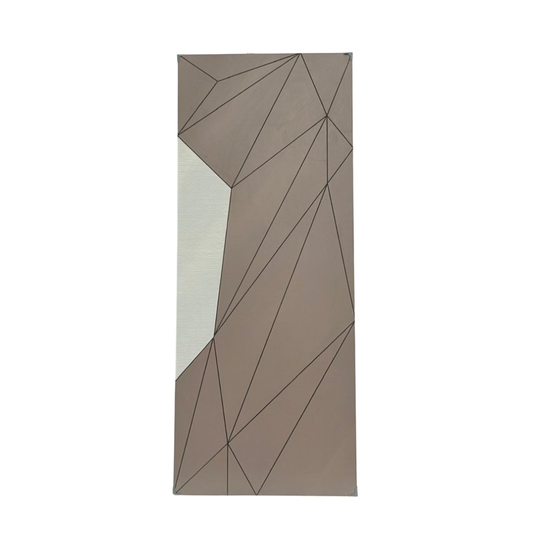WD-M018 wooden door — designer geometric cnc design in two-tone laminate with CNC V-grooving