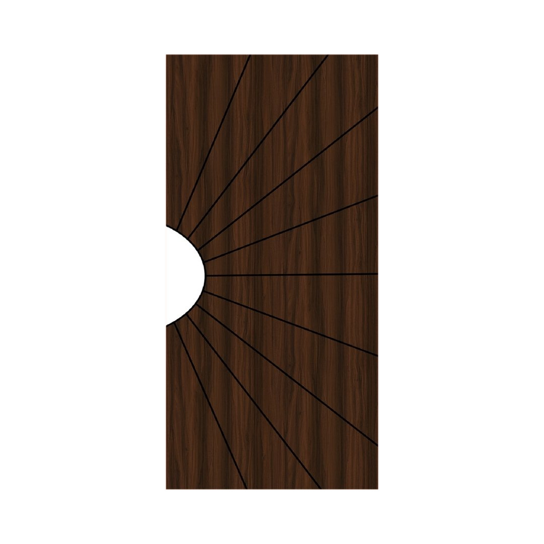 WD-M027 wooden door — designer geometric cnc design in two-tone laminate with CNC V-grooving
