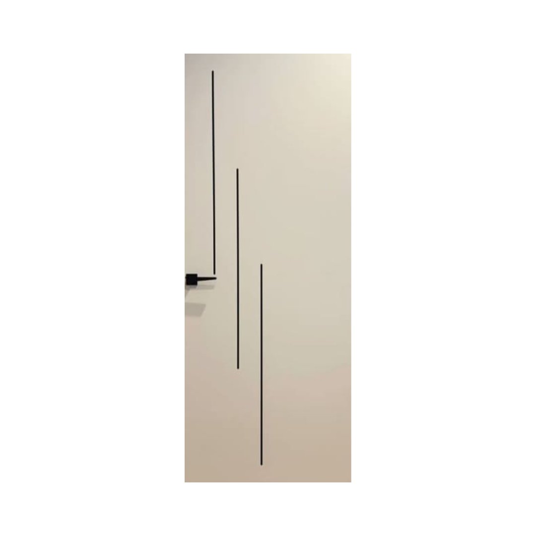 WD-S008 wooden door — modern groove minimalist design in single-colour laminate with CNC V-grooving