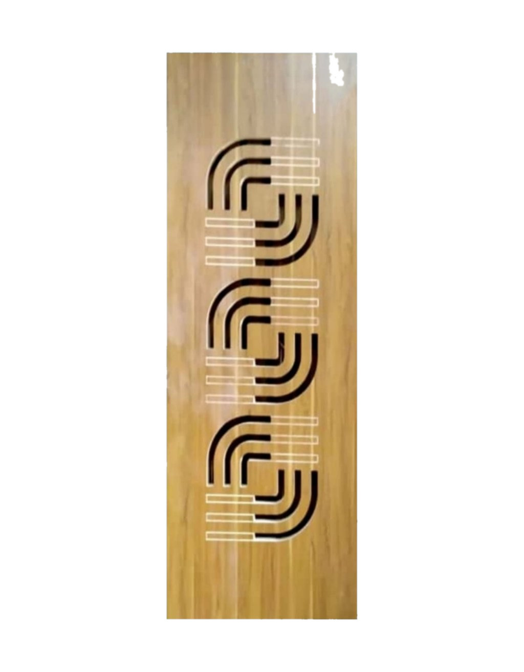 WD-SF002 wooden door — main security & cnc grill safety design in laminate face over a CNC steel safety grill