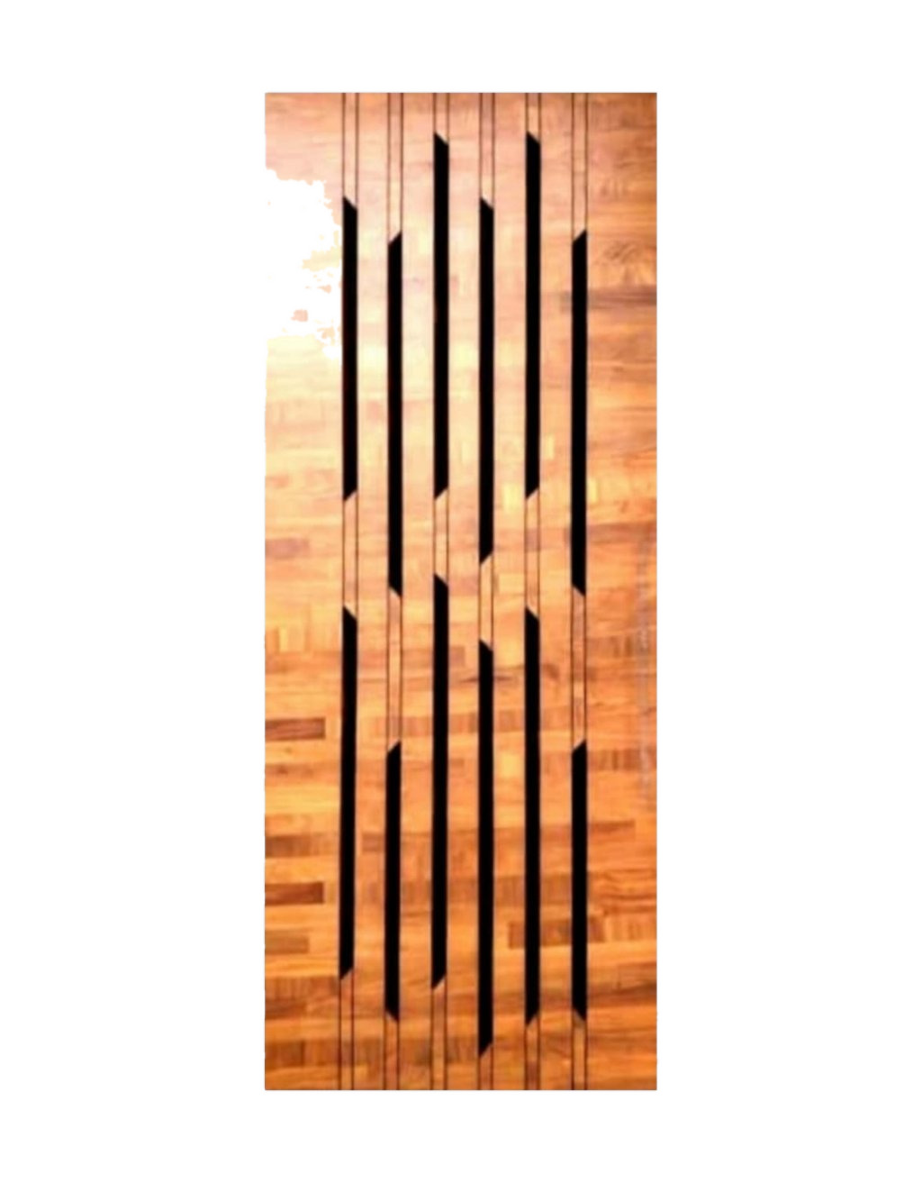 WD-SF005 wooden door — main security & cnc grill safety design in laminate face over a CNC steel safety grill