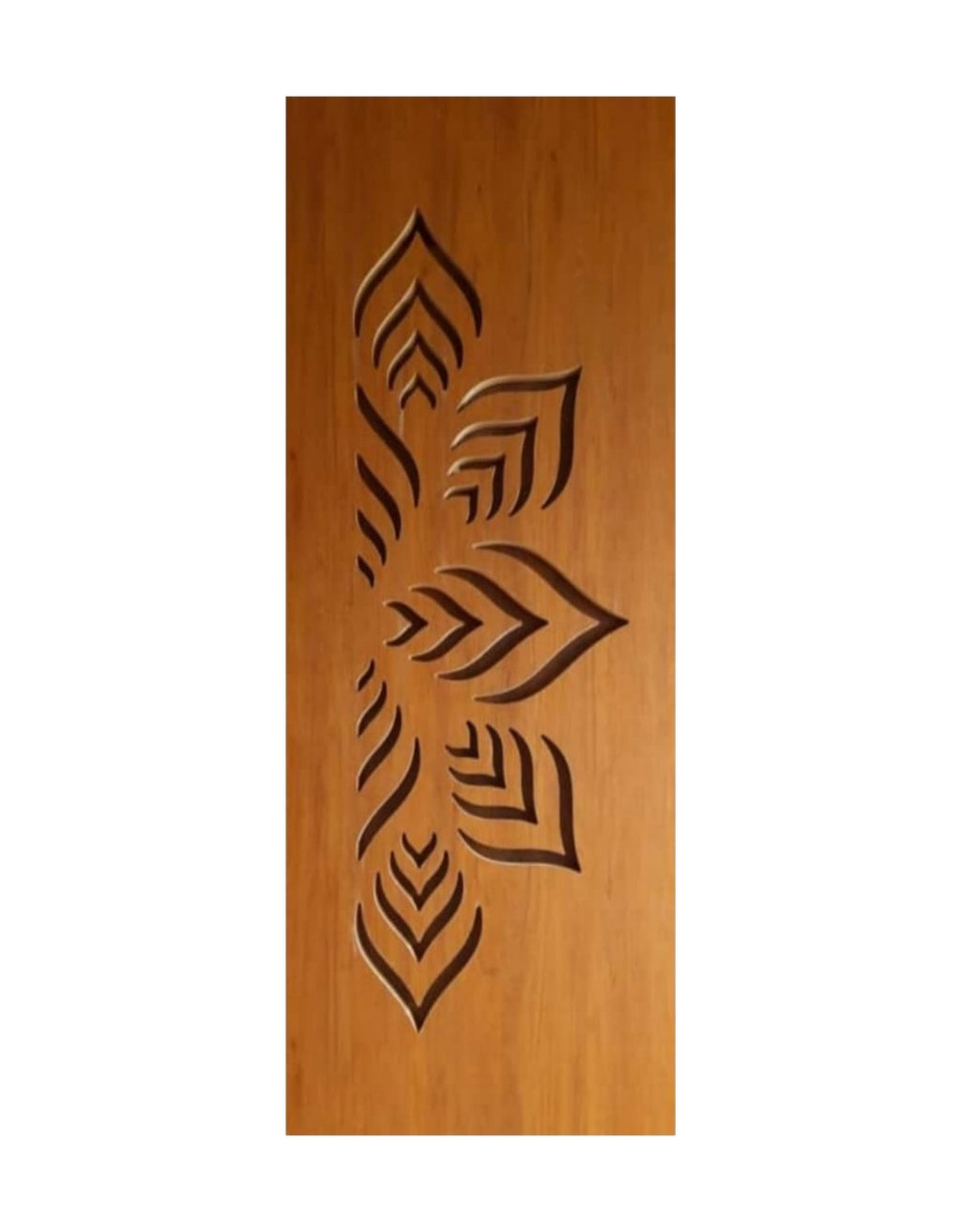 WD-SF006 wooden door — main security & cnc grill safety design in laminate face over a CNC steel safety grill