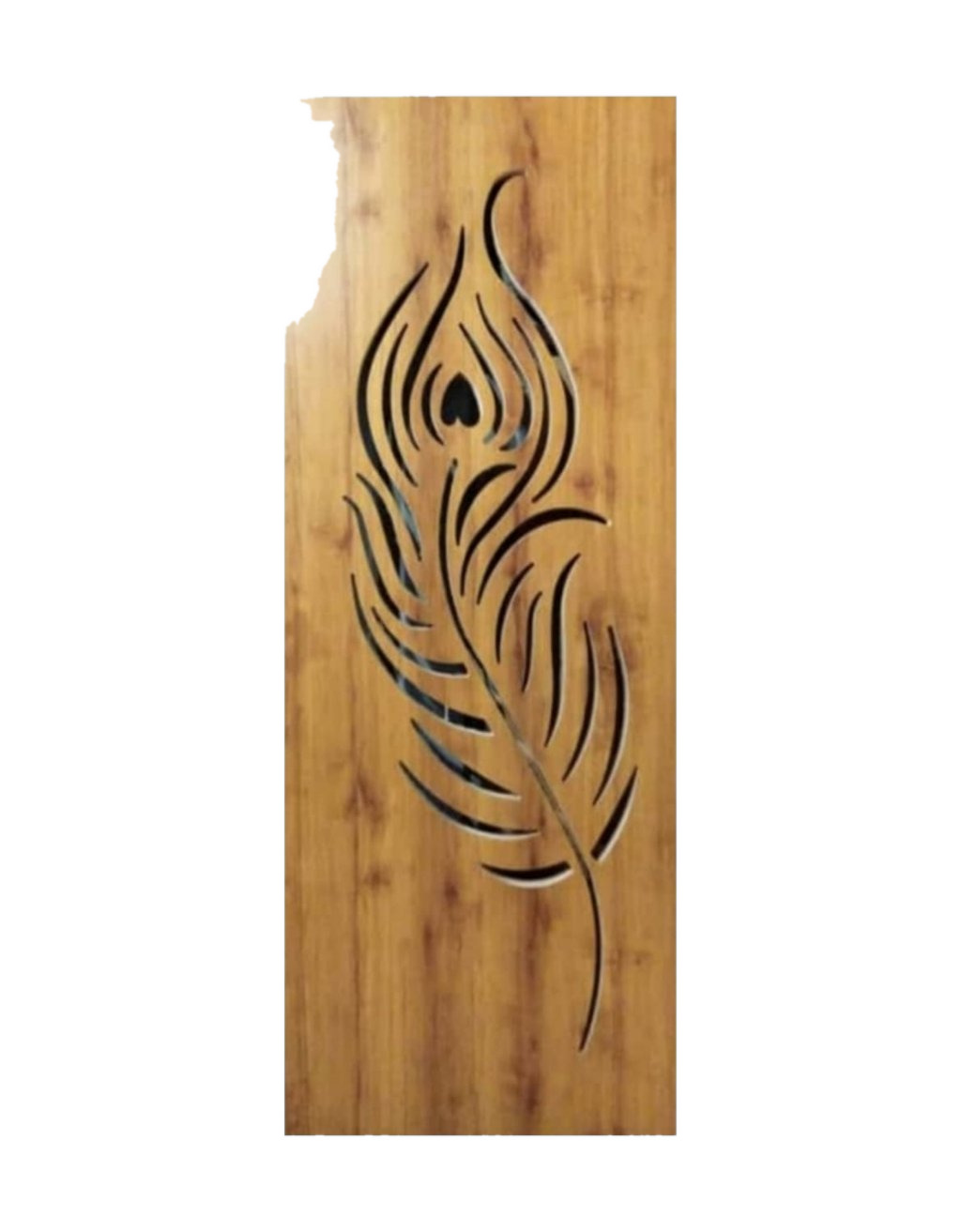 WD-SF007 wooden door — main security & cnc grill safety design in laminate face over a CNC steel safety grill