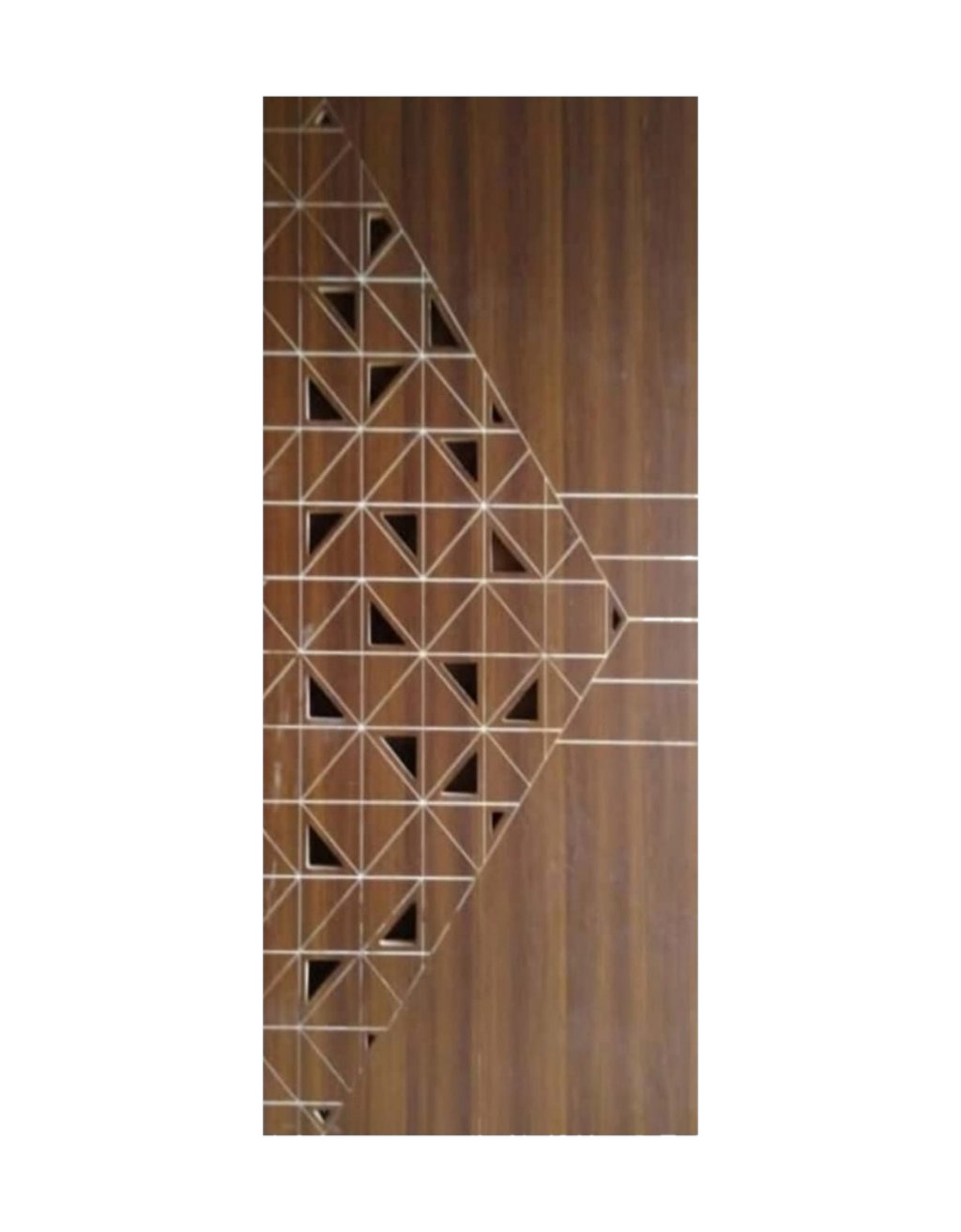 WD-SF010 wooden door — main security & cnc grill safety design in laminate face over a CNC steel safety grill