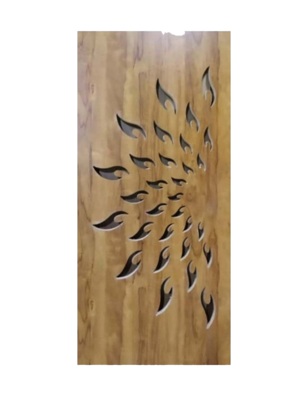 WD-SF011 wooden door — main security & cnc grill safety design in laminate face over a CNC steel safety grill