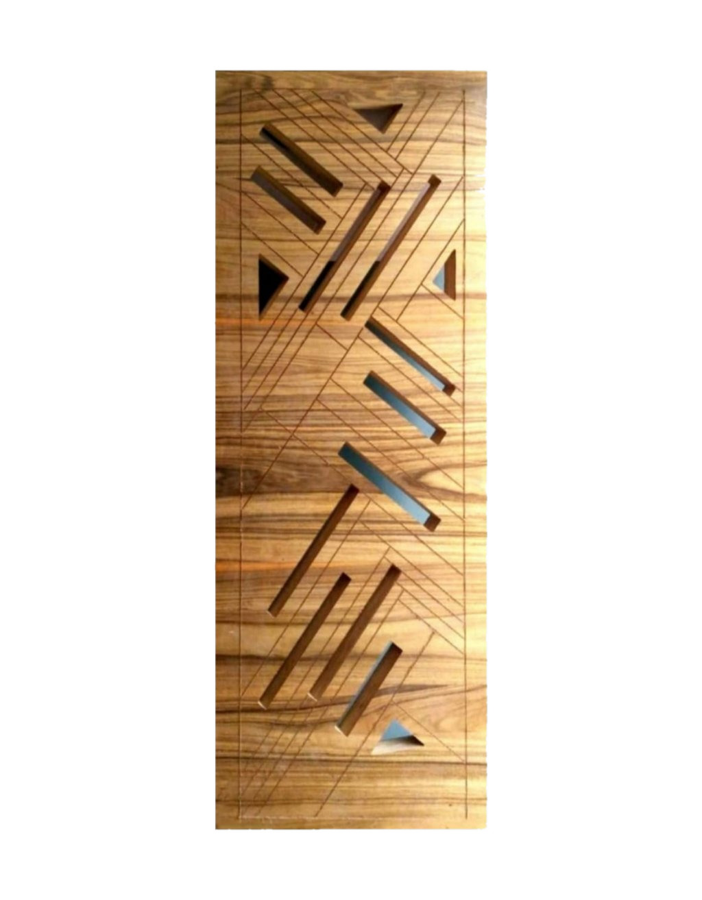 WD-SF012 wooden door — main security & cnc grill safety design in laminate face over a CNC steel safety grill