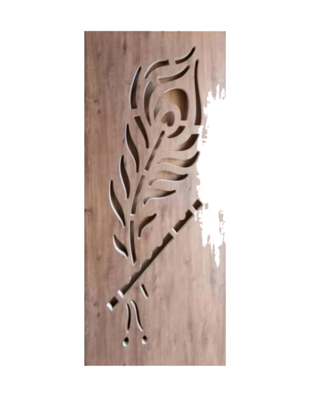 WD-SF013 wooden door — main security & cnc grill safety design in laminate face over a CNC steel safety grill