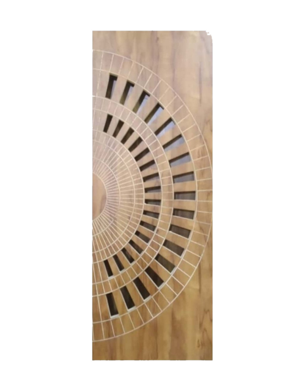 WD-SF014 wooden door — main security & cnc grill safety design in laminate face over a CNC steel safety grill