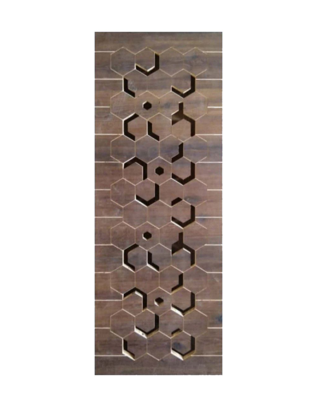 WD-SF016 wooden door — main security & cnc grill safety design in laminate face over a CNC steel safety grill