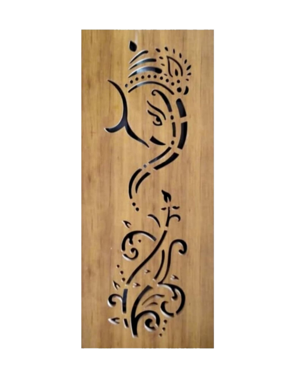 WD-SF018 wooden door — main security & cnc grill safety design in laminate face over a CNC steel safety grill