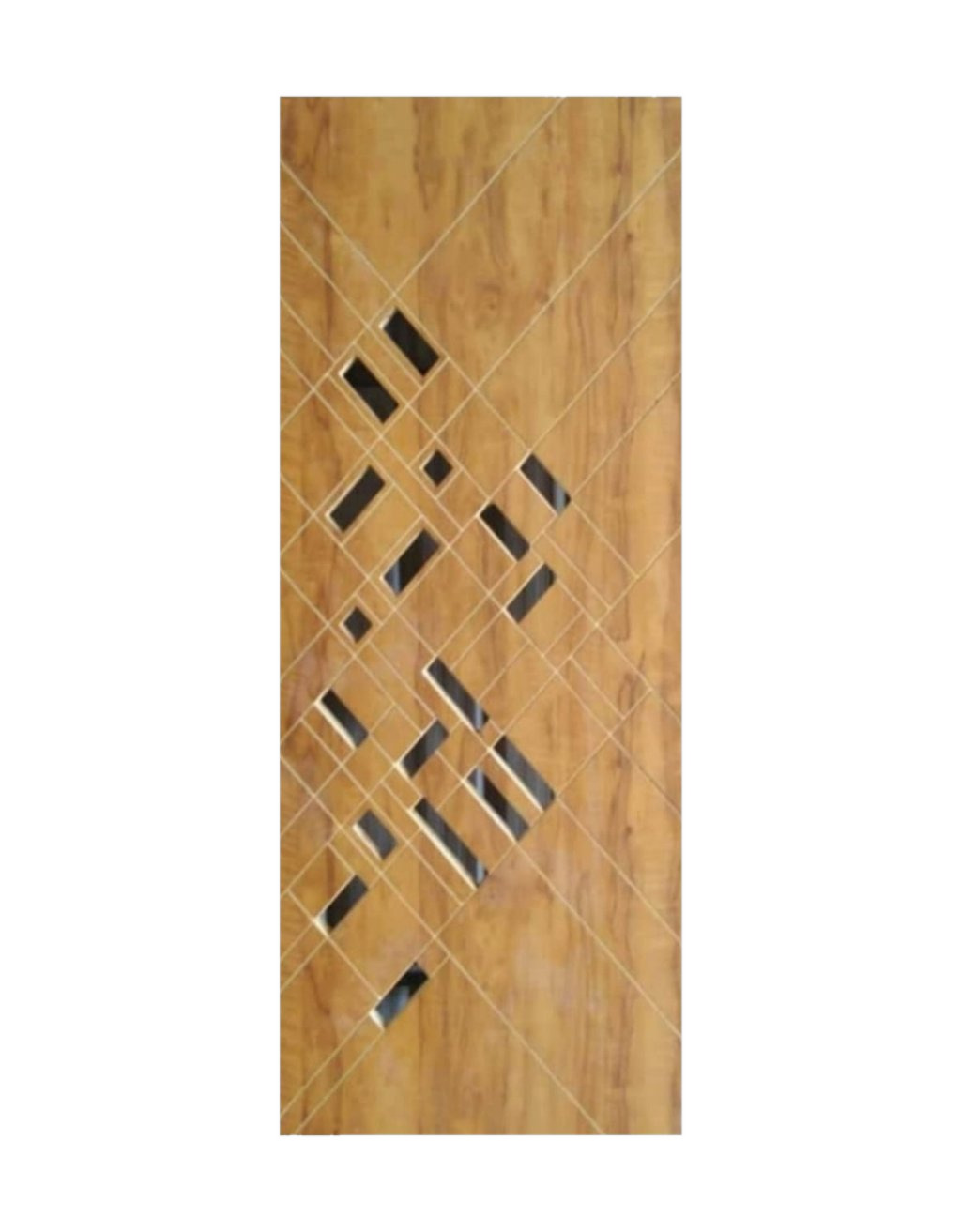 WD-SF019 wooden door — main security & cnc grill safety design in laminate face over a CNC steel safety grill