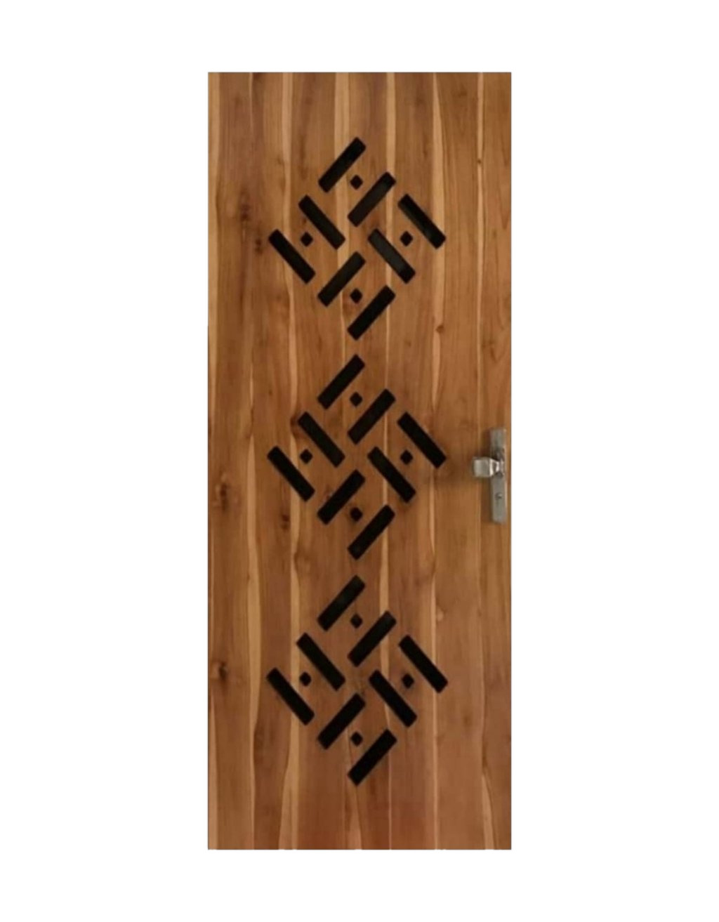 WD-SF021 wooden door — main security & cnc grill safety design in laminate face over a CNC steel safety grill