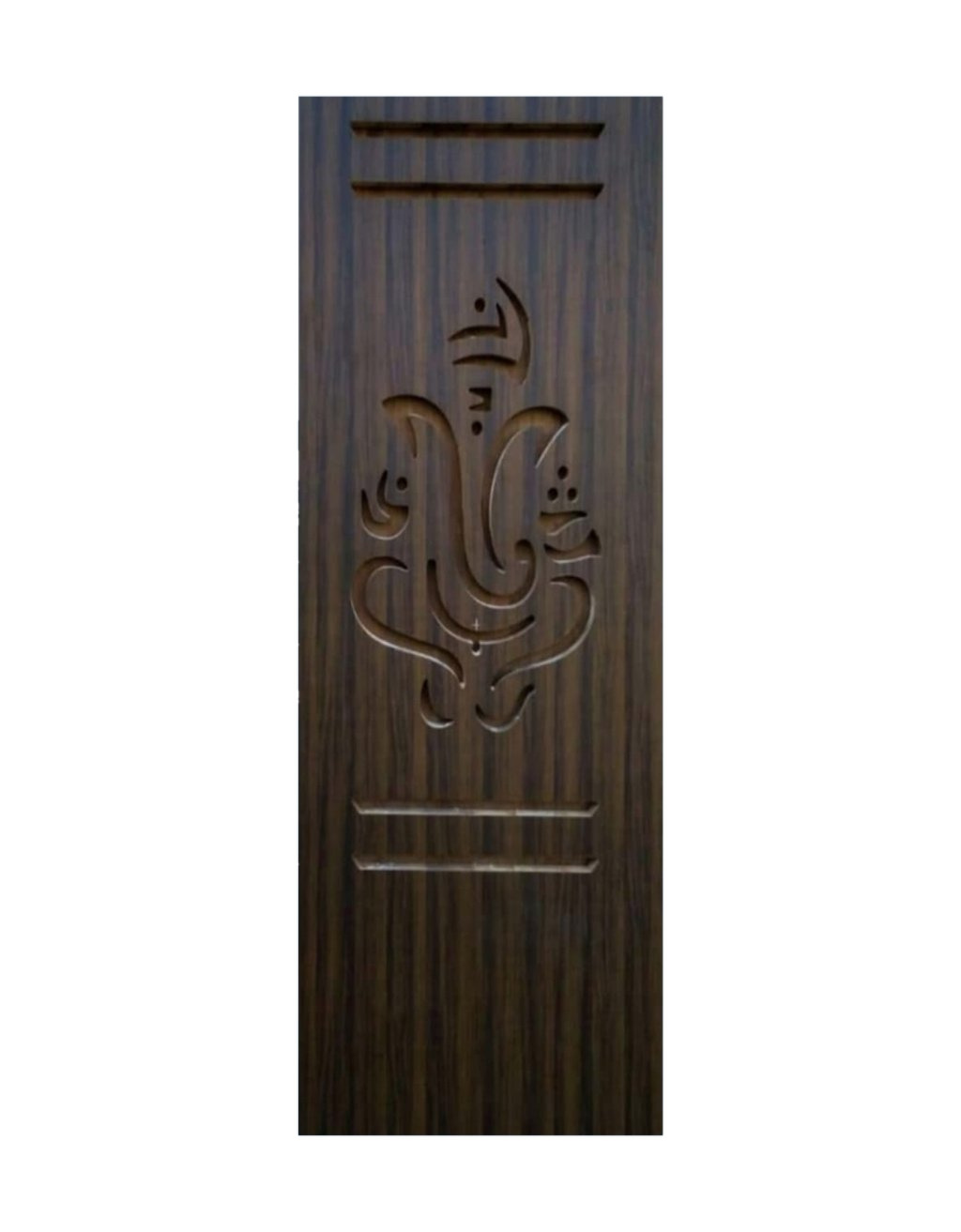 WD-SF022 wooden door — main security & cnc grill safety design in laminate face over a CNC steel safety grill