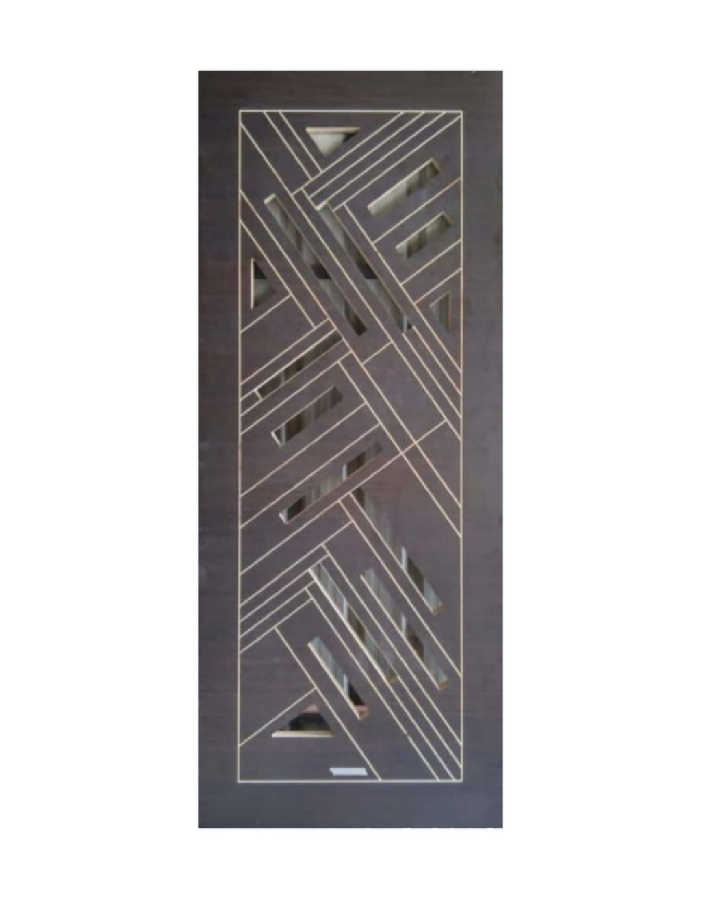 WD-SF025 wooden door — main security & cnc grill safety design in laminate face over a CNC steel safety grill