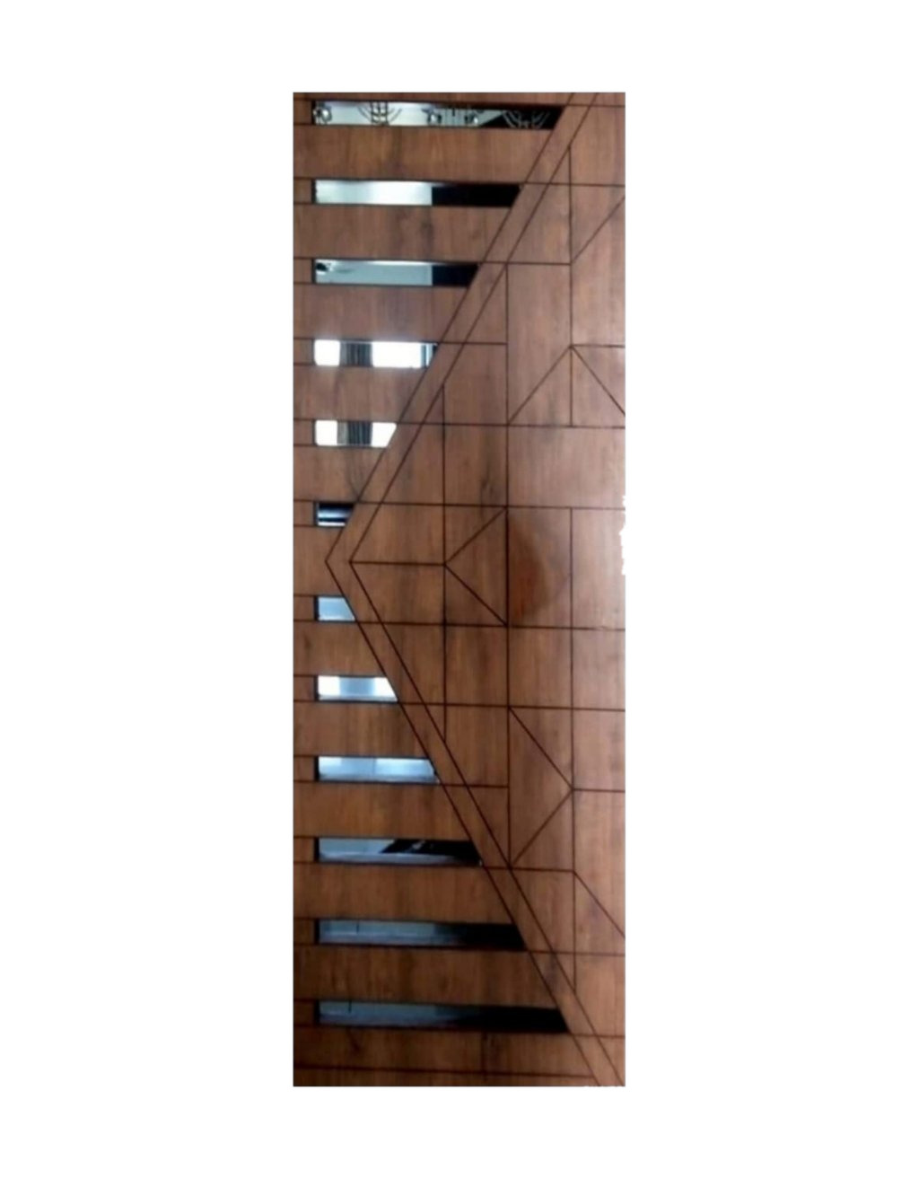 WD-SF029 wooden door — main security & cnc grill safety design in laminate face over a CNC steel safety grill