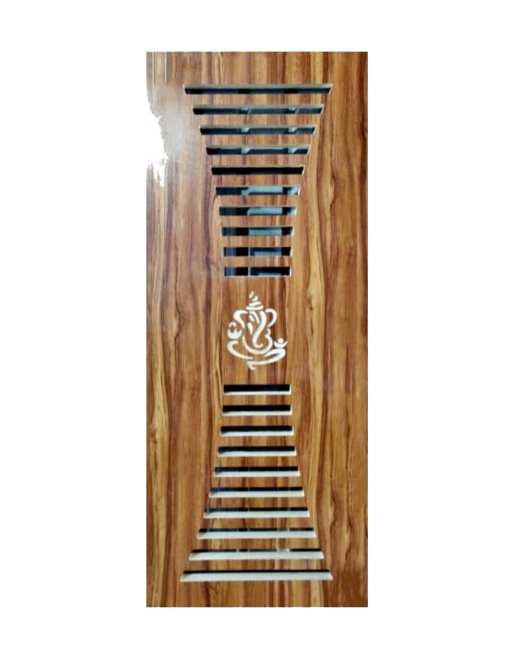 WD-SF031 wooden door — main security & cnc grill safety design in laminate face over a CNC steel safety grill
