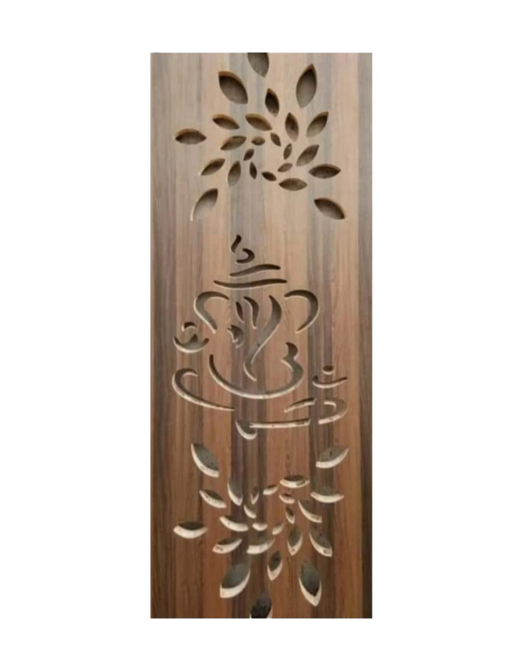WD-SF033 wooden door — main security & cnc grill safety design in laminate face over a CNC steel safety grill