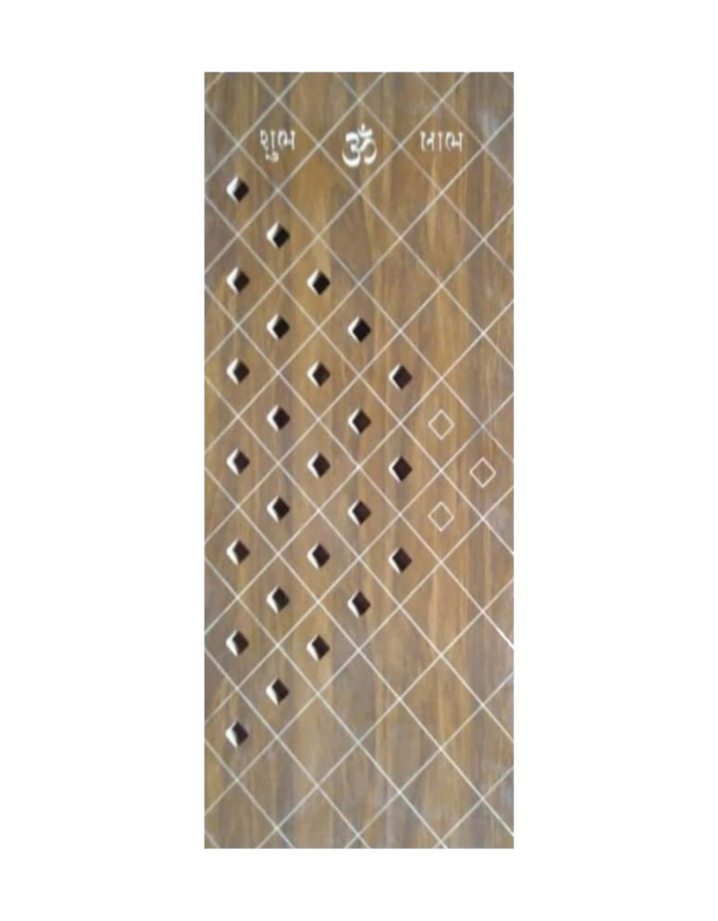 WD-SF036 wooden door — main security & cnc grill safety design in laminate face over a CNC steel safety grill