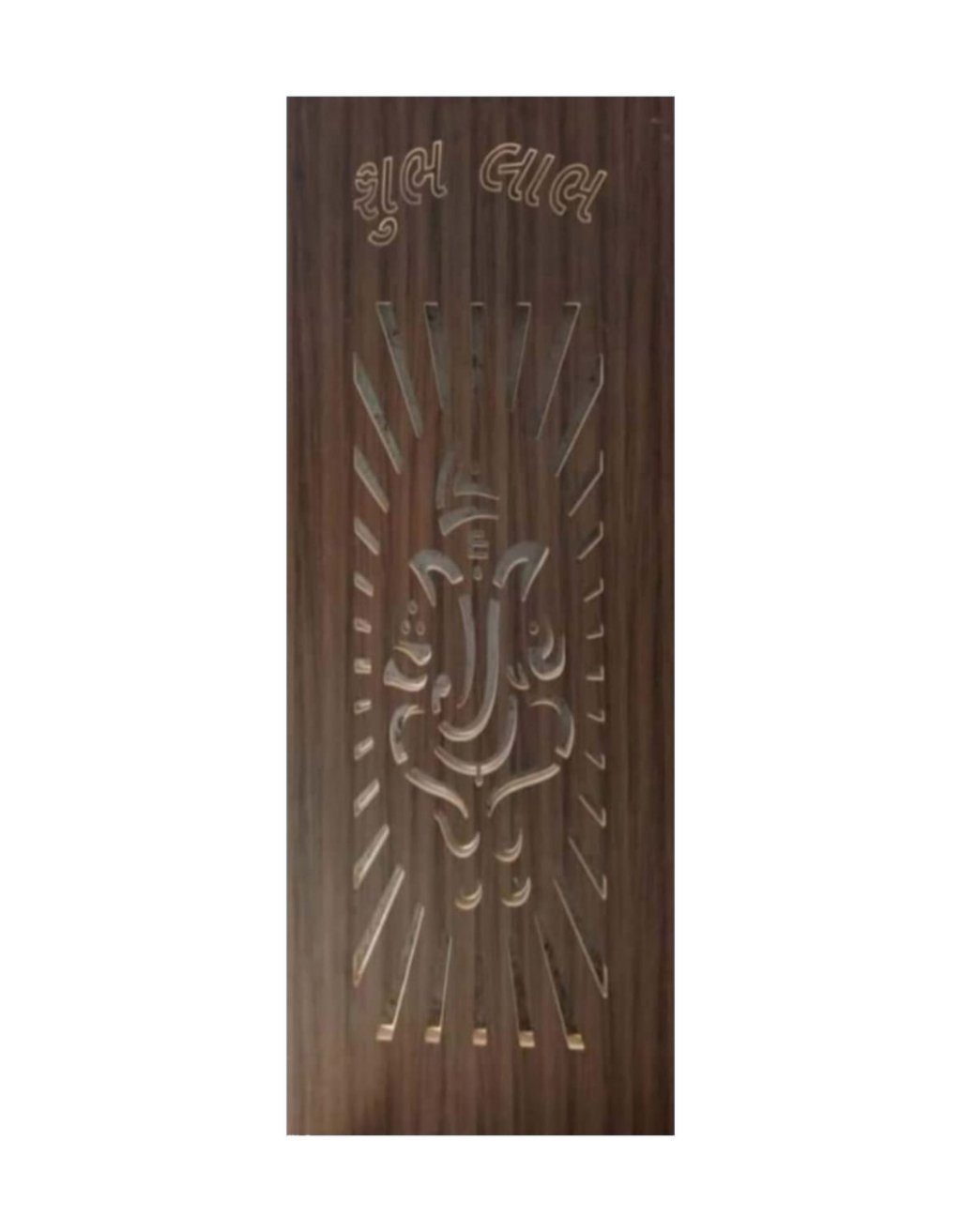 WD-SF039 wooden door — main security & cnc grill safety design in laminate face over a CNC steel safety grill